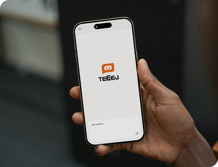 TeeEj on a mobile phone
